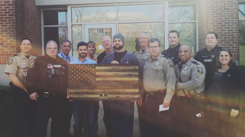 LCSD - First Responders - Operation Thank You - FOV - Thin Blue Line Wooden Flags