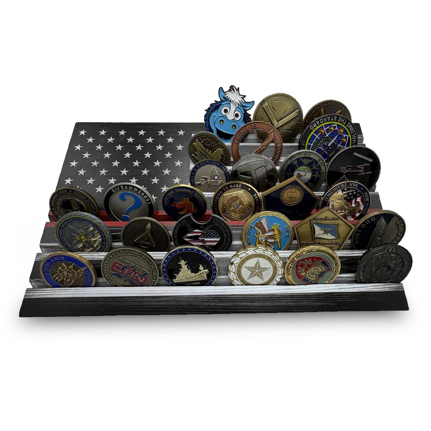 Thin Red Line Desktop Challenge Coin Holder