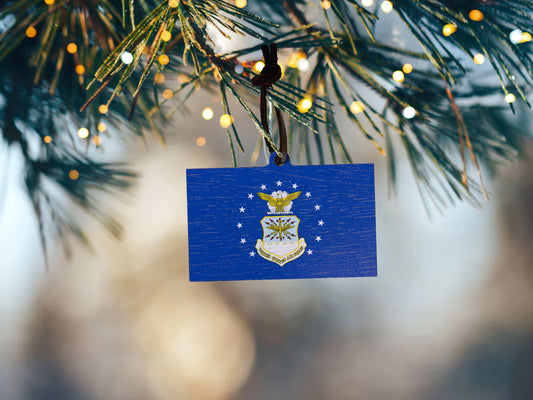 Air Force Flag Wooden Christmas Ornament