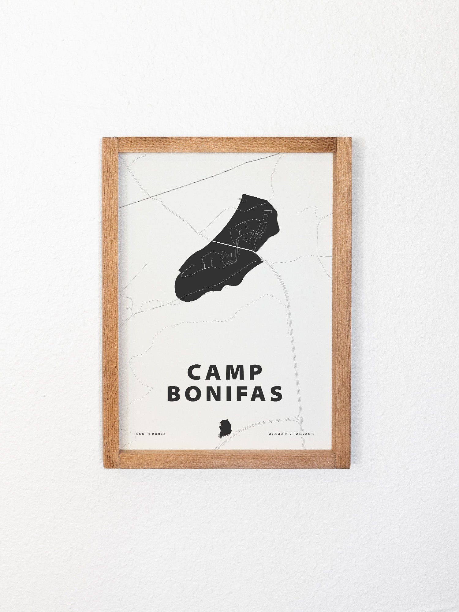 camp bonifas army base map framed wall art