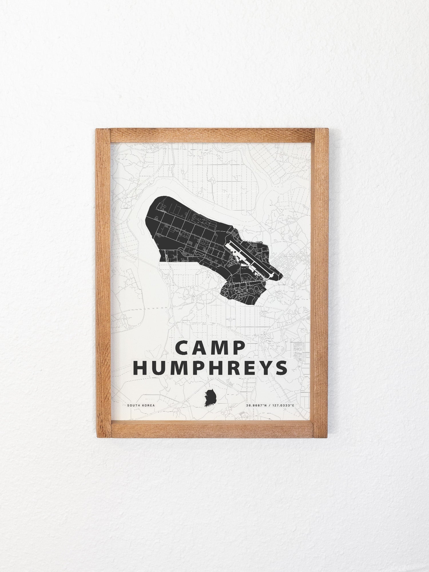 camp humphreys army base map framed wall art