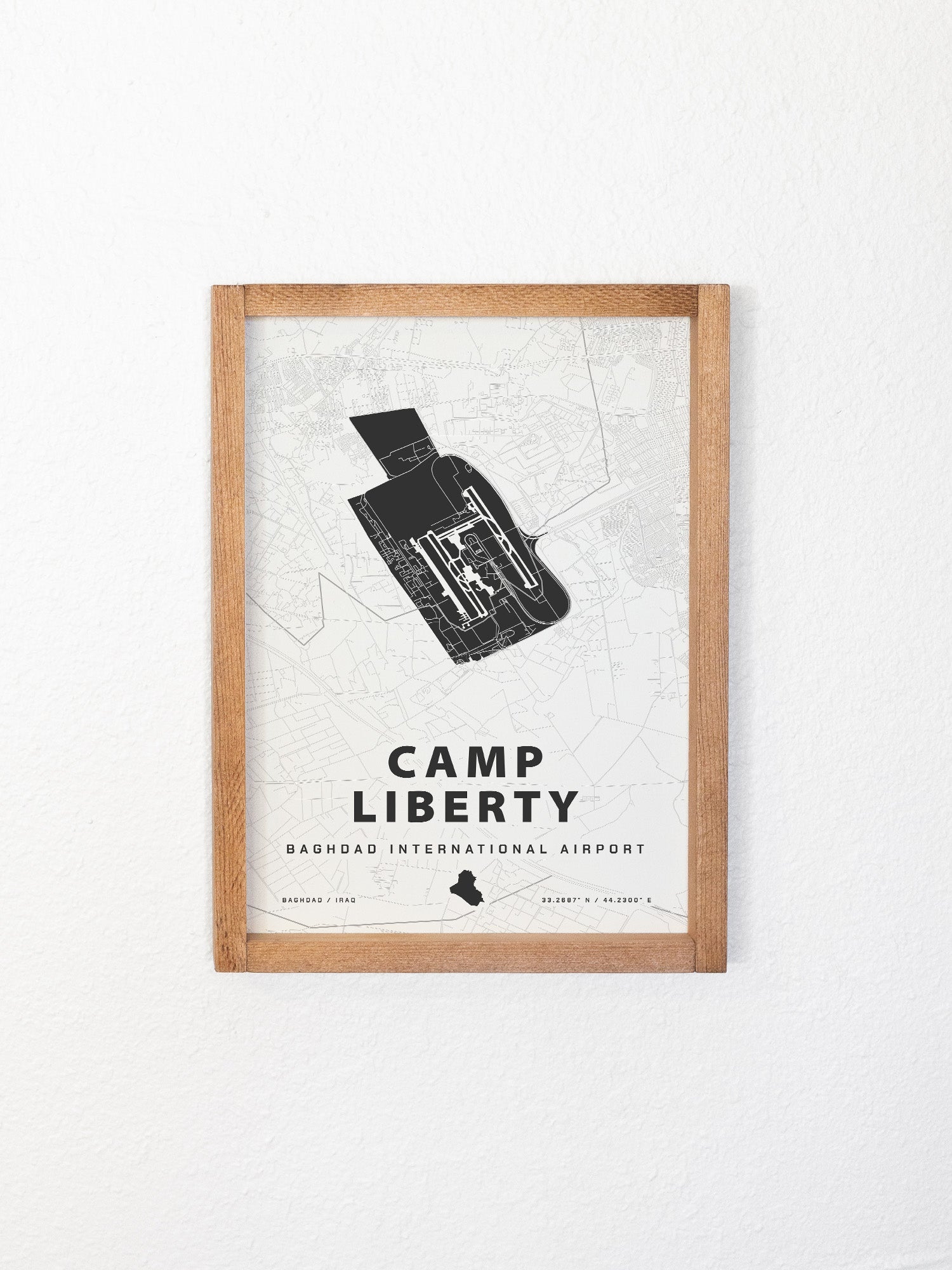 camp liberty army base map framed wall art