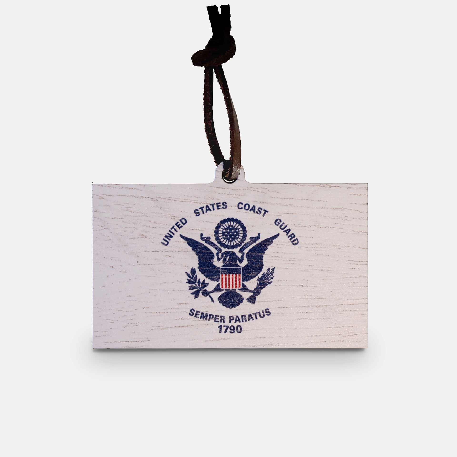 Coast Guard Flag Wooden Christmas Ornament