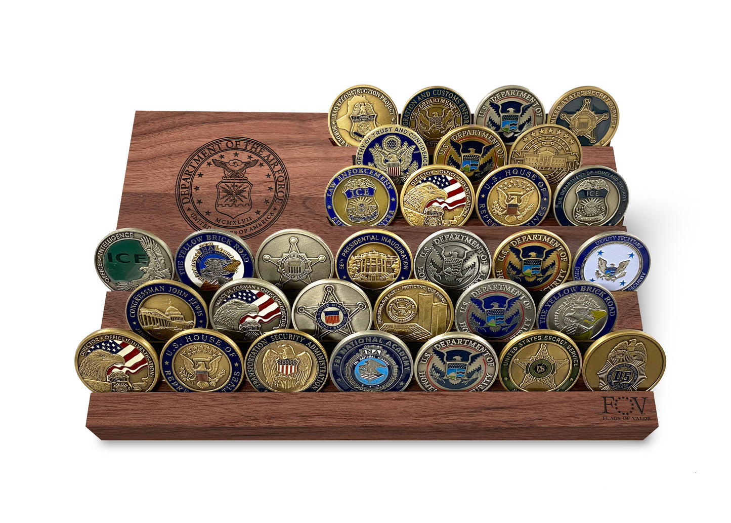 Wooden Desktop Challenge Coin Holder