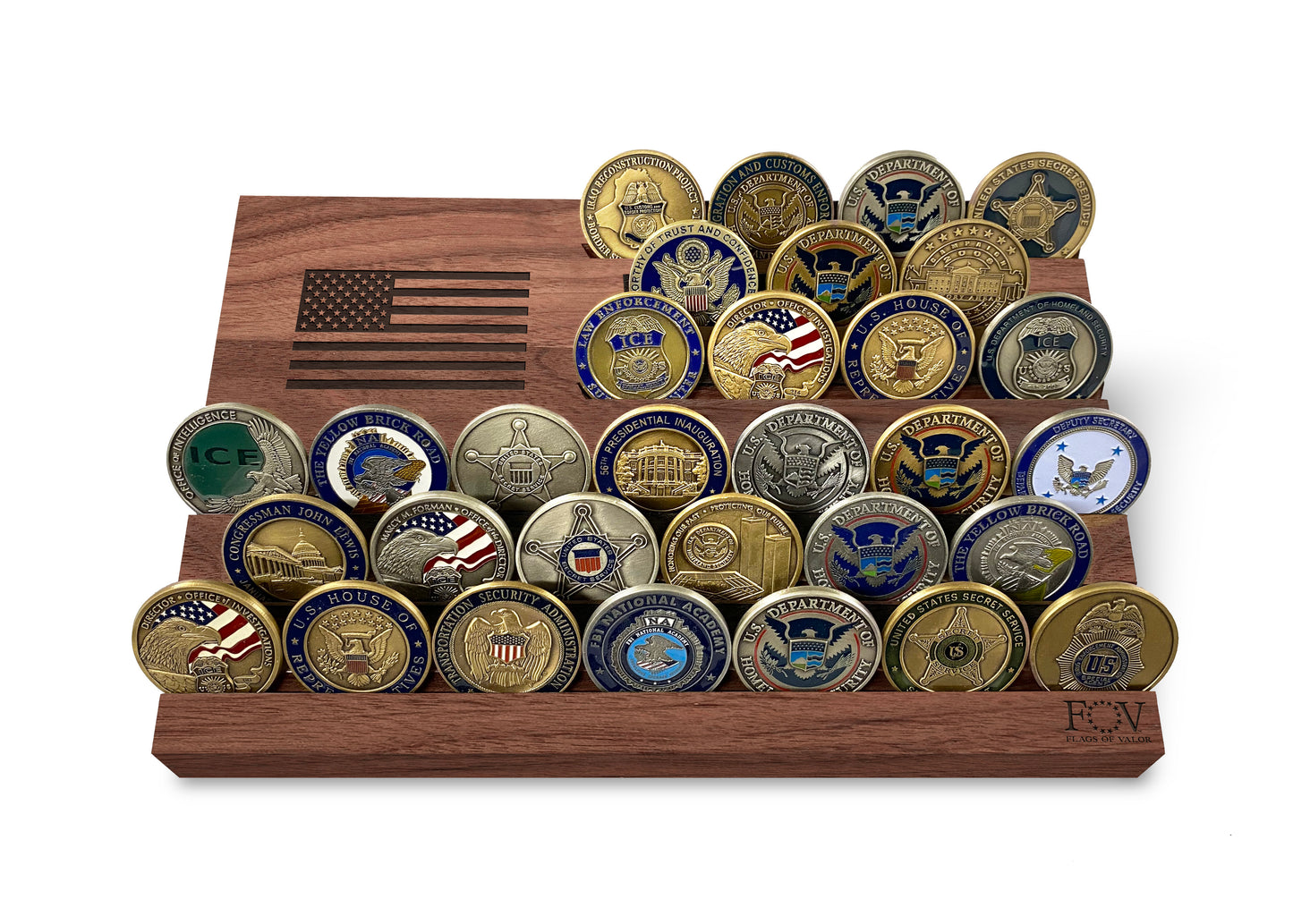 Wooden Desktop Challenge Coin Holder