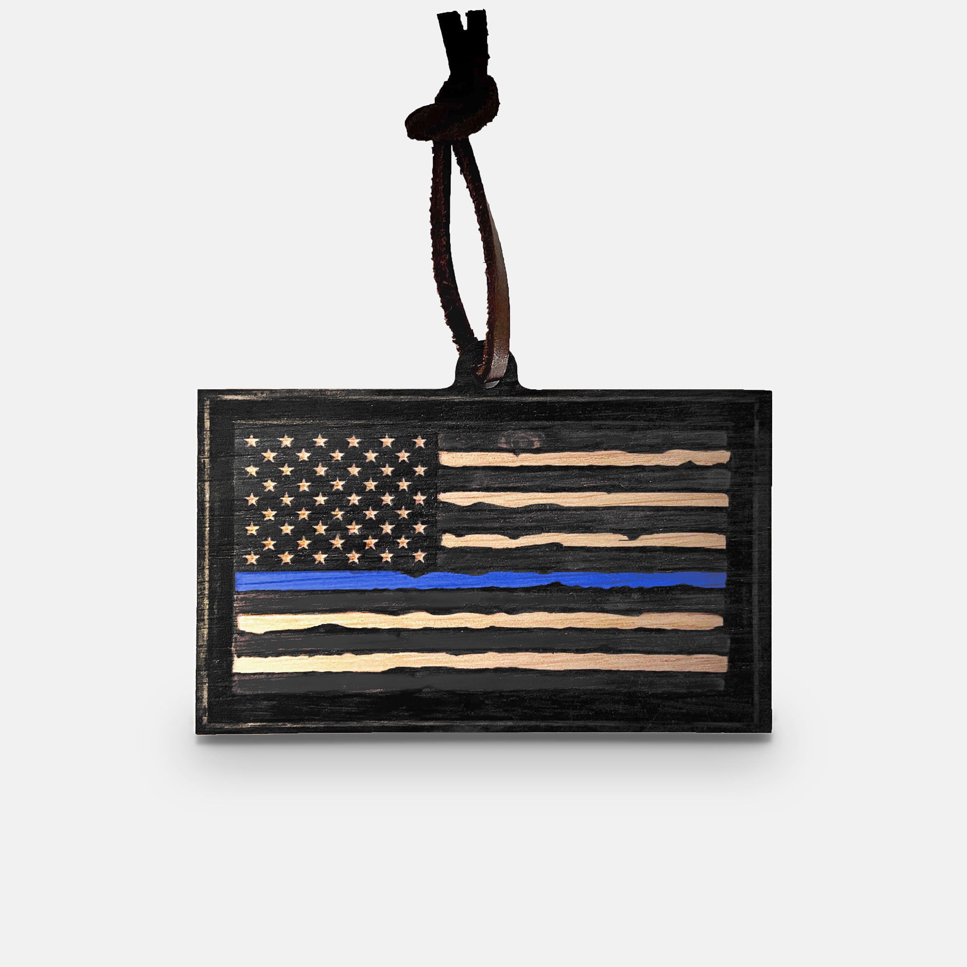 Thin Blue Line Flag Christmas Ornament