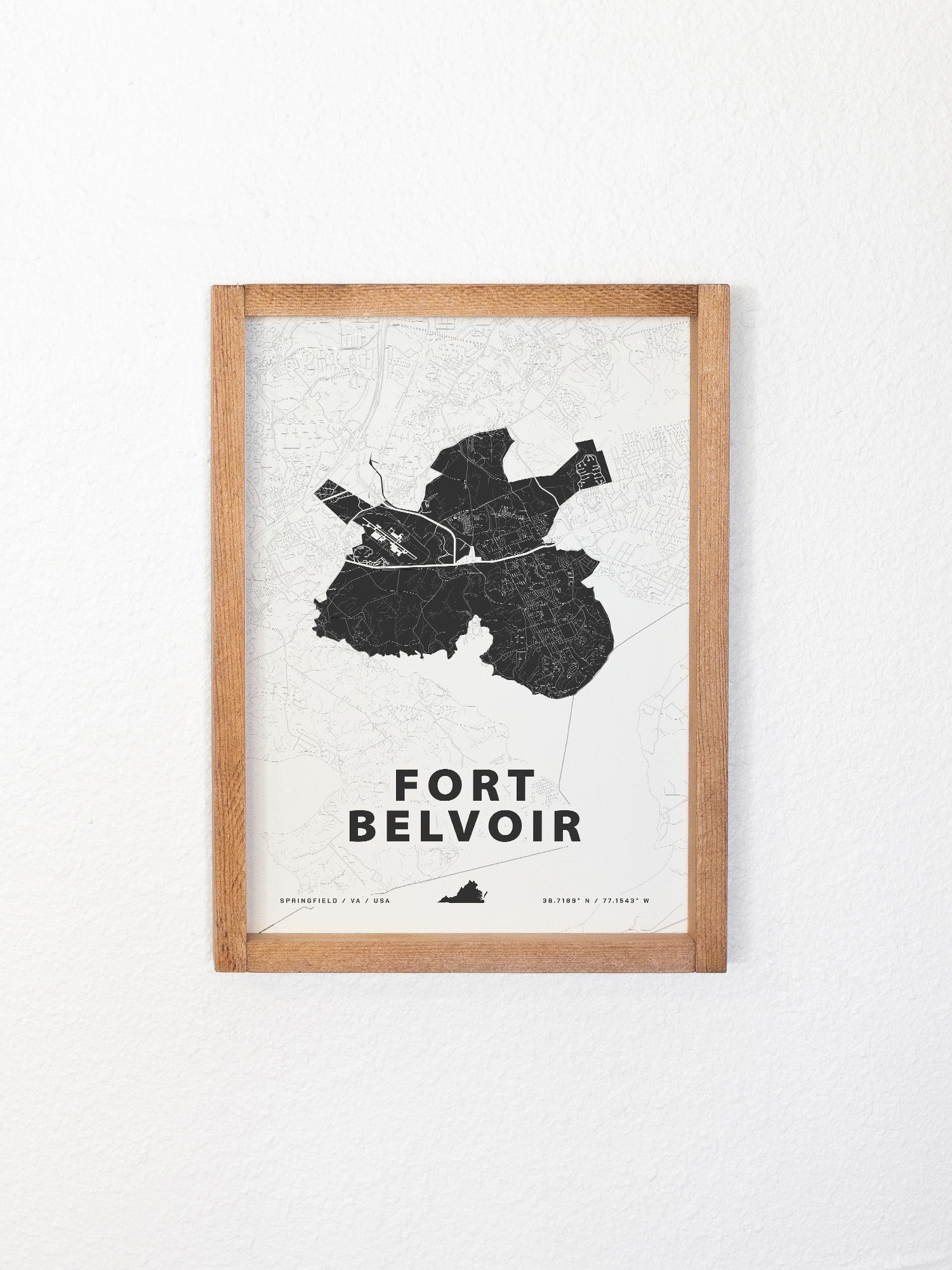fort belvoir army base map framed wall art