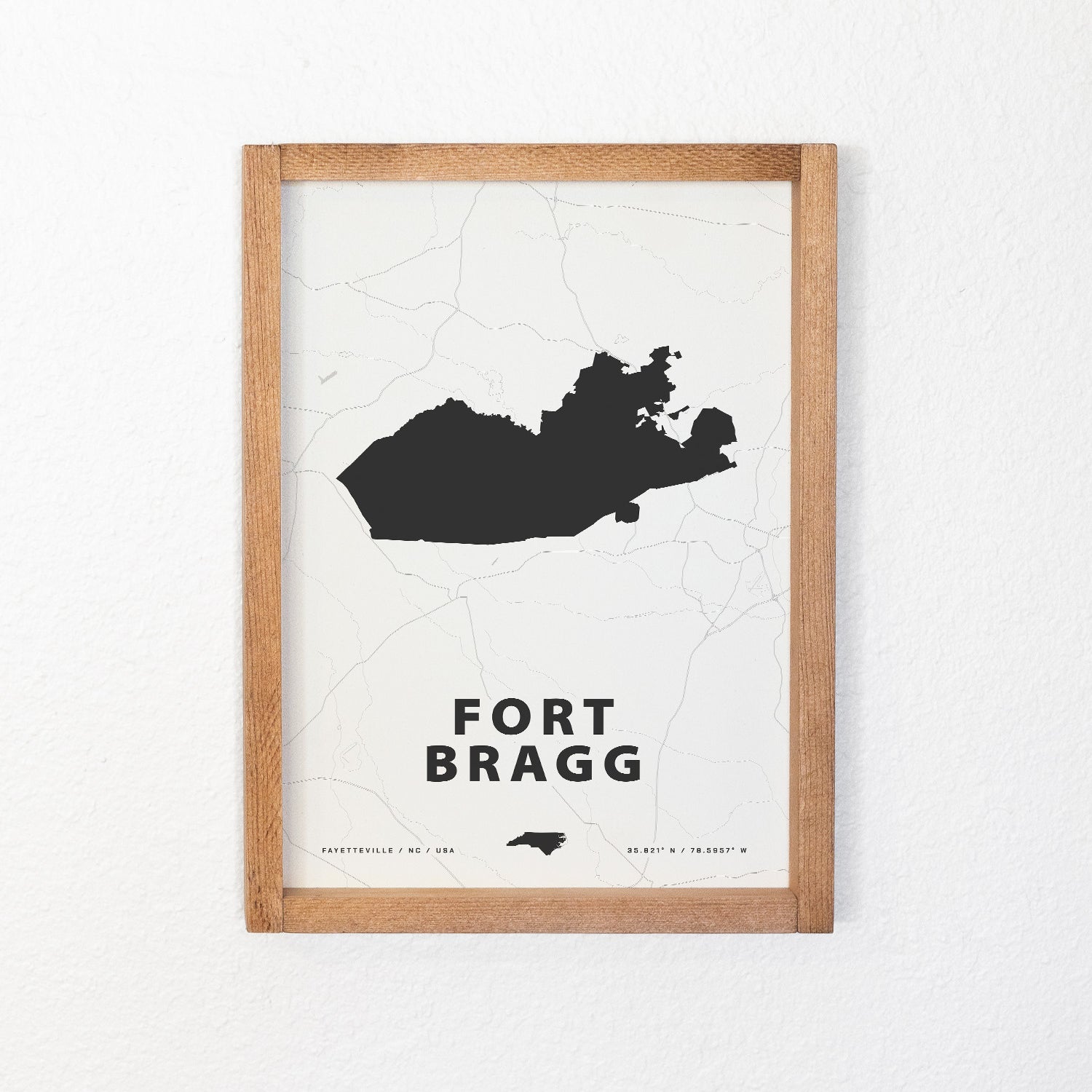 fort bragg army base map framed wall art
