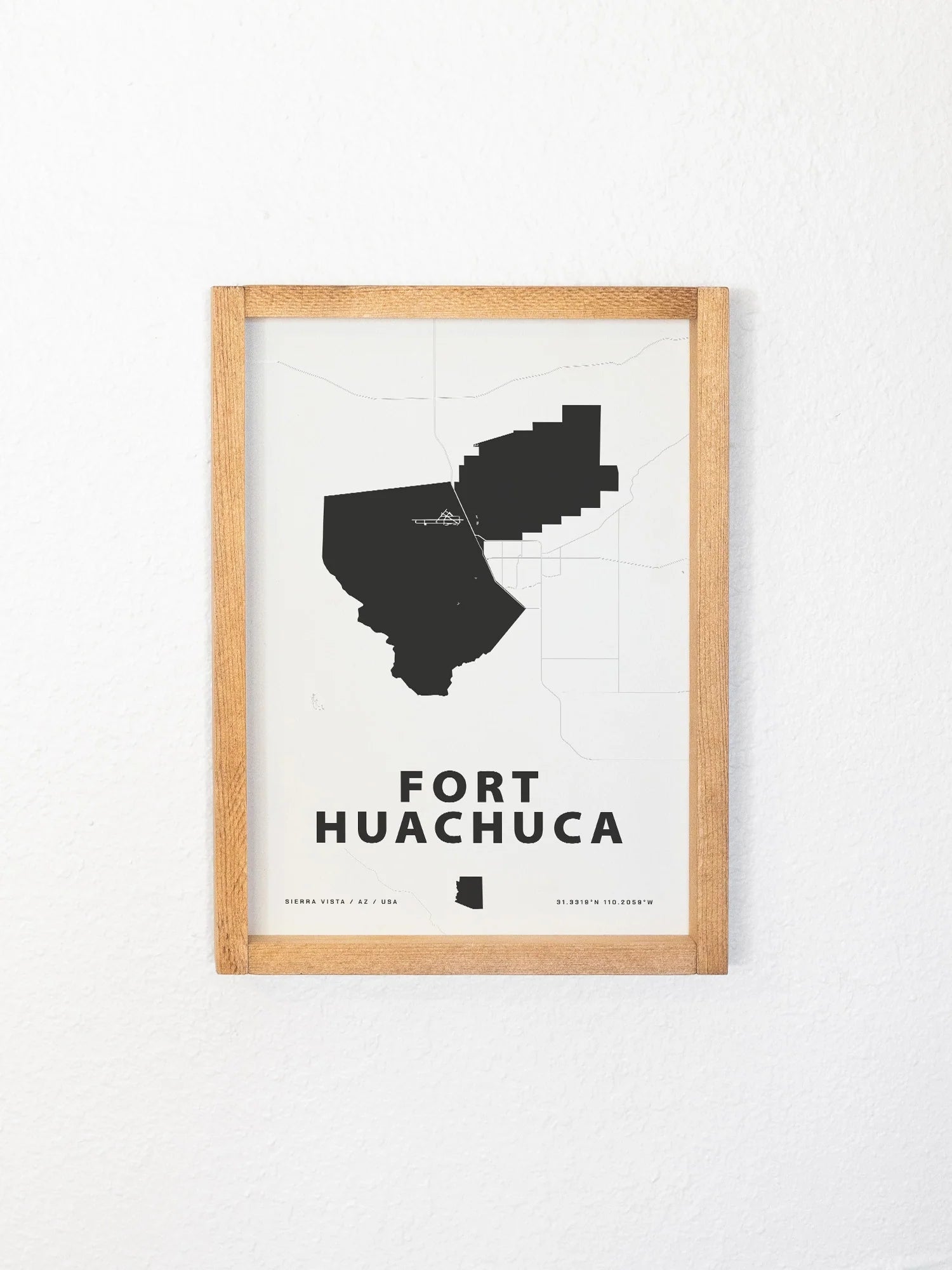 fort hauchuca army base map framed wall art