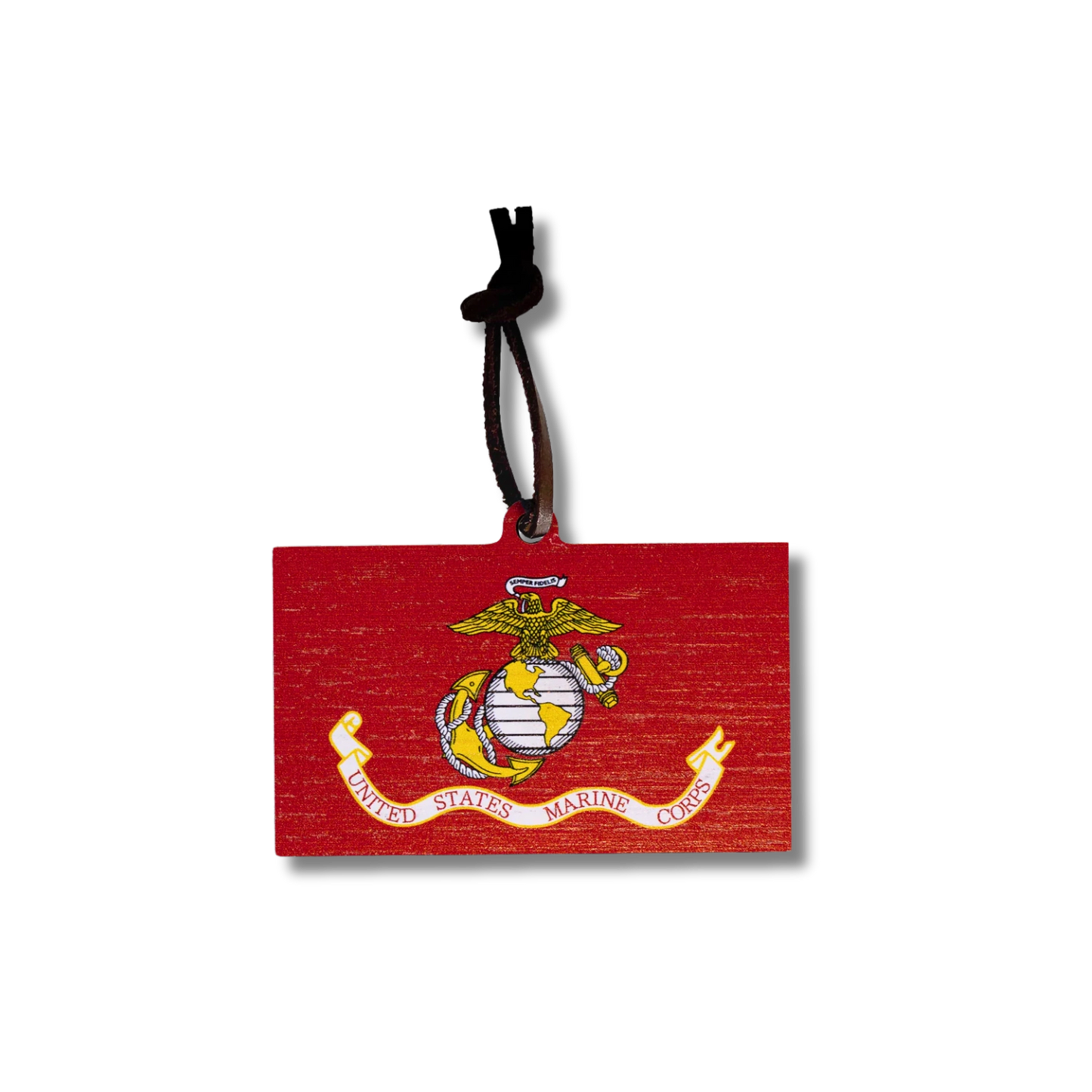 Marine Corps Flag Wooden Christmas Ornament
