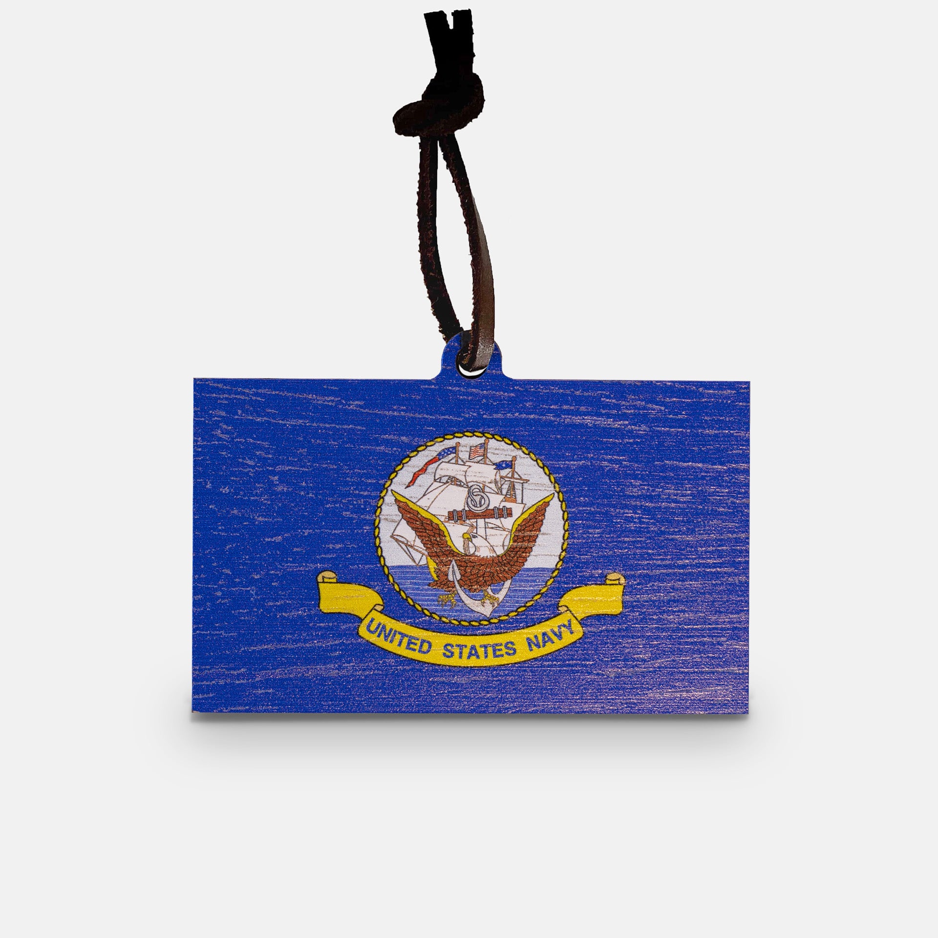 Navy Flag Wooden Christmas Ornament