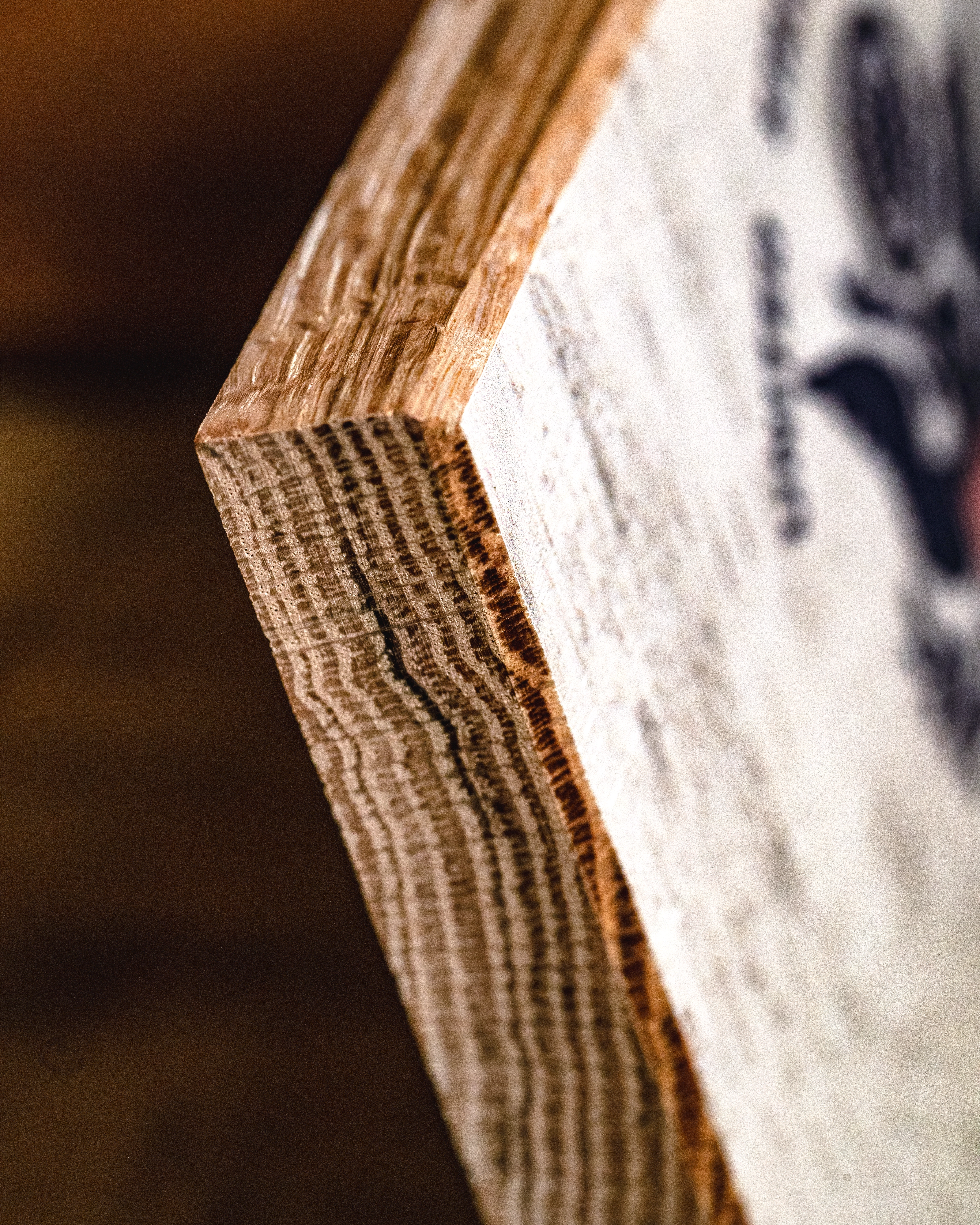 Service Branch Desk Flag showing close-up of Coast Guard wooden frame corner.