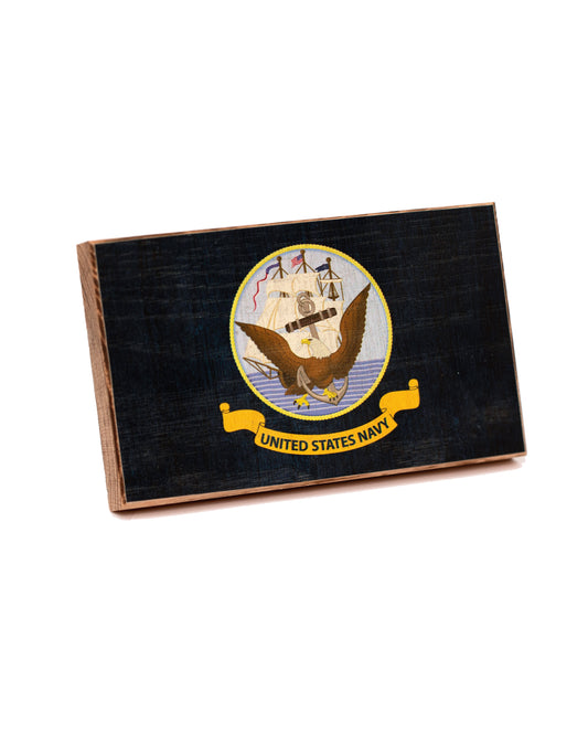 Service Branch Desk Flag featuring United States Navy logo on a navy background.