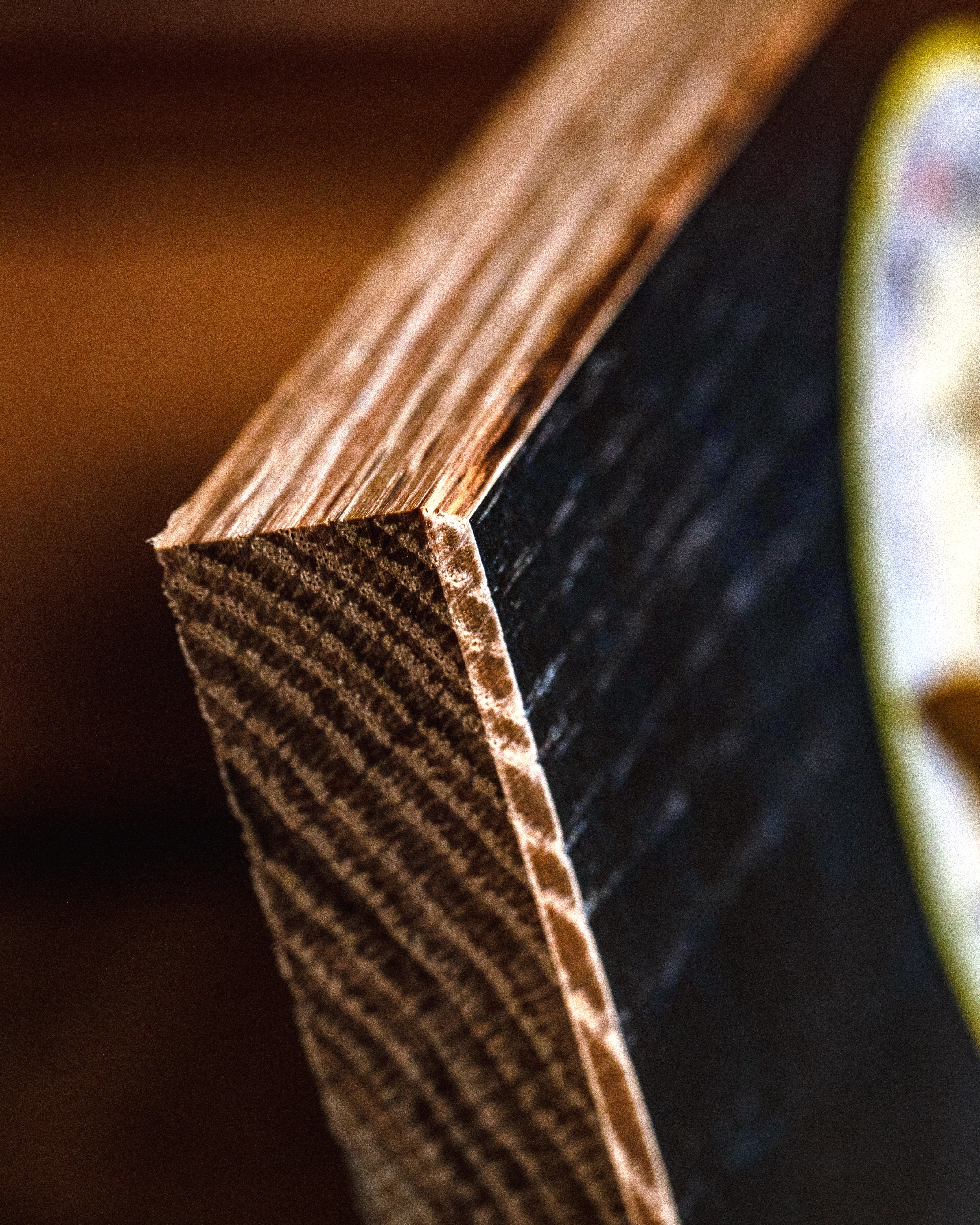 Service Branch Desk Flag showing close-up of U.S. Navy wooden frame corner.