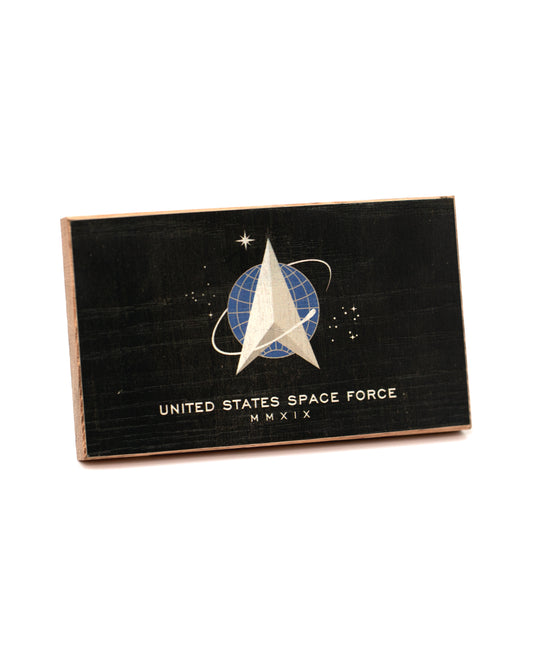 Service Branch Desk Flag featuring United States Space Force logo on a black background.