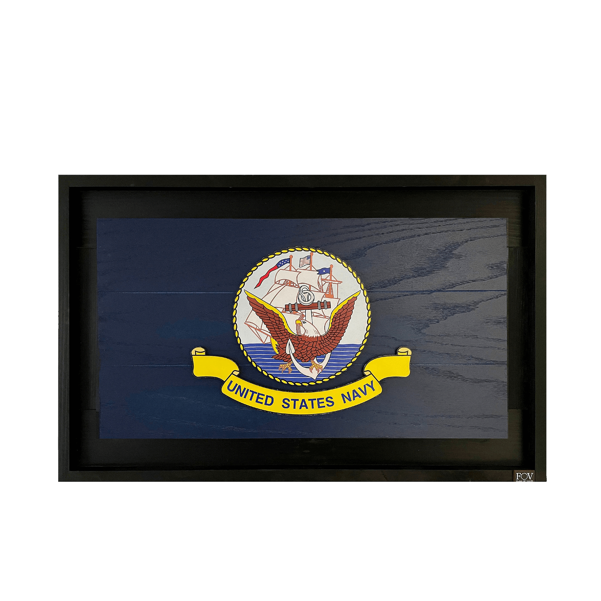 Navy Wooden Flag