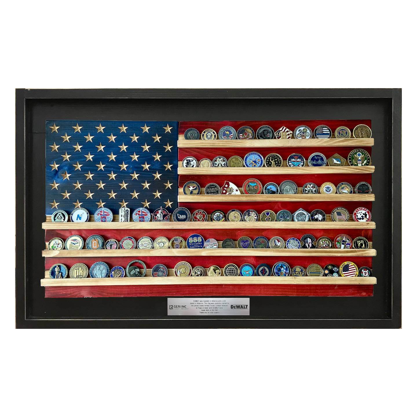 American Flag Coin Holder Framed