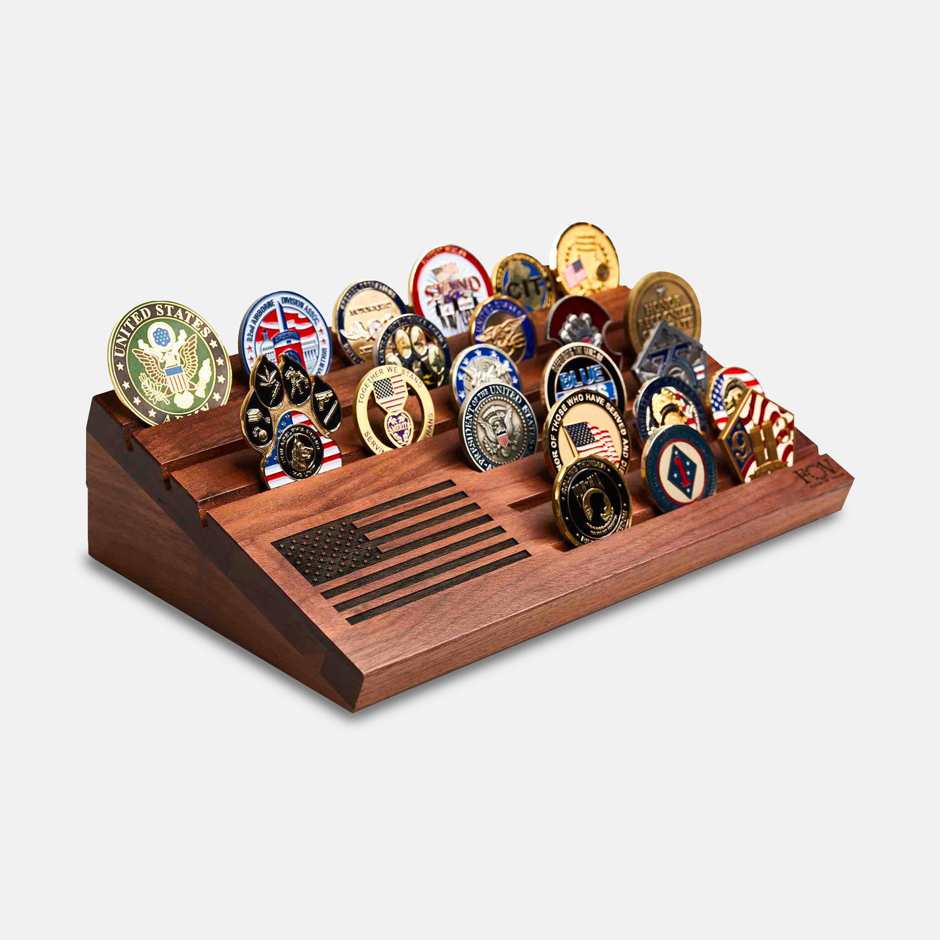 Wooden Desktop Challenge Coin Holder