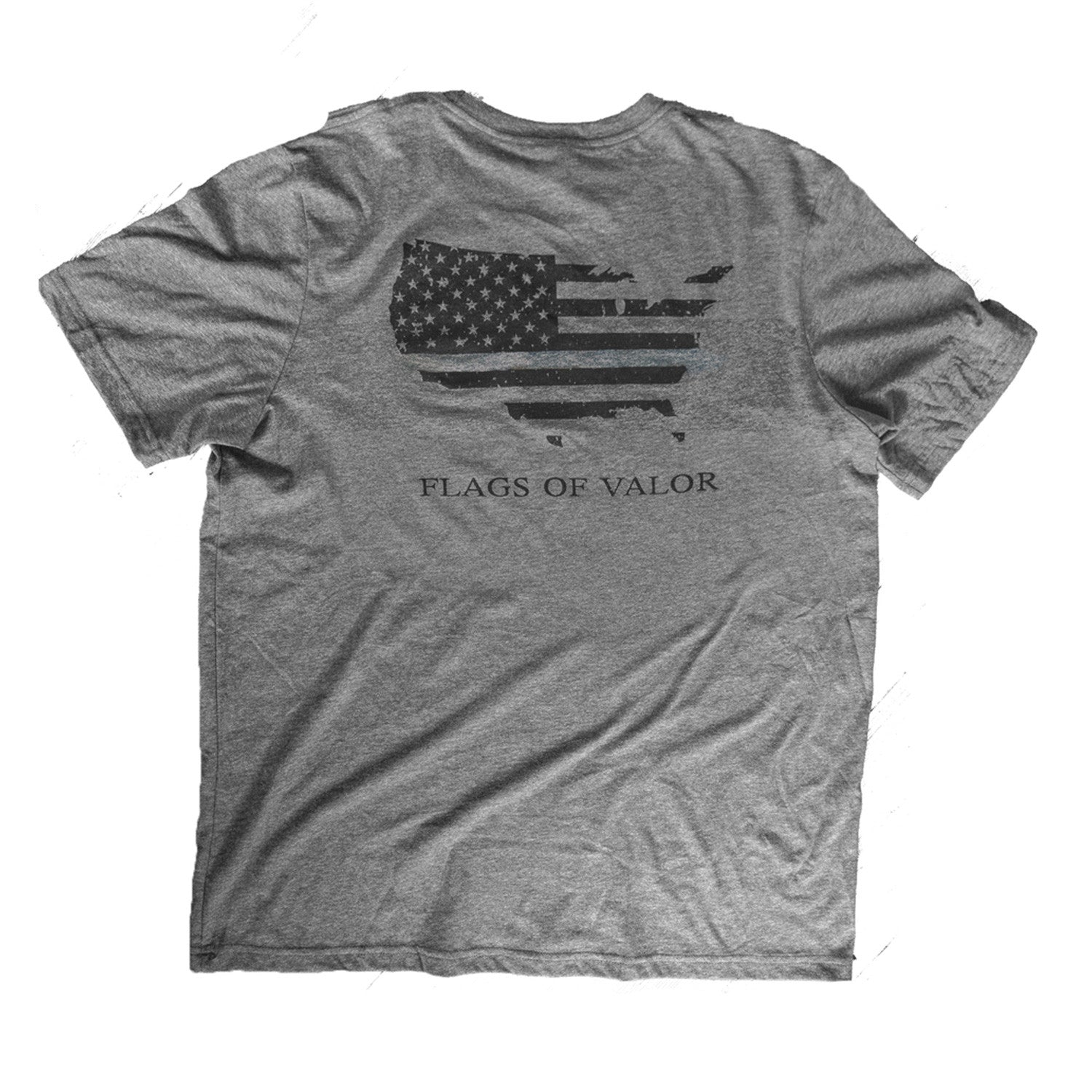Flags of Valor - Gray Men's FOV Shirt - Made in the USA - Back