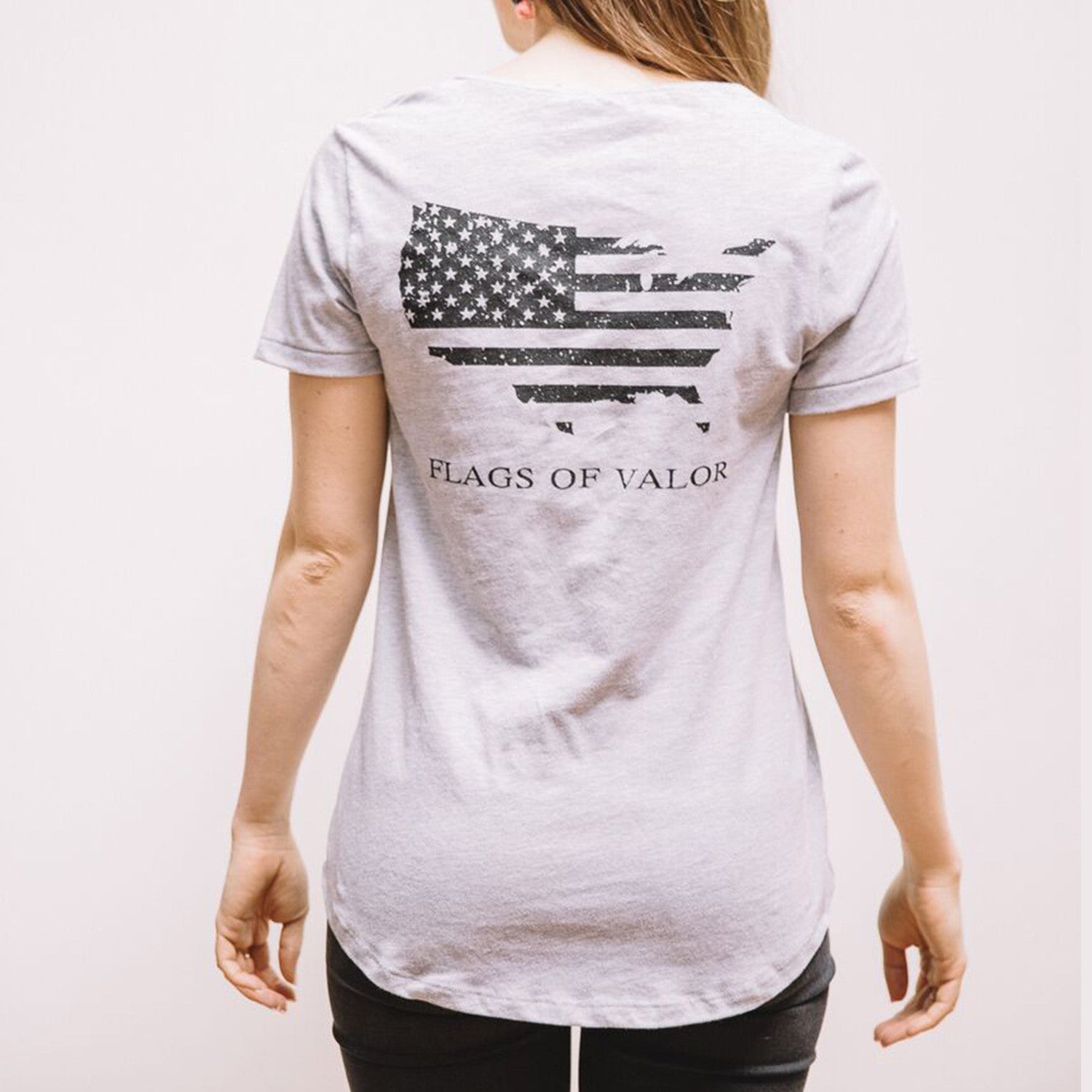 Women's Flags of Valor Shirt - Back