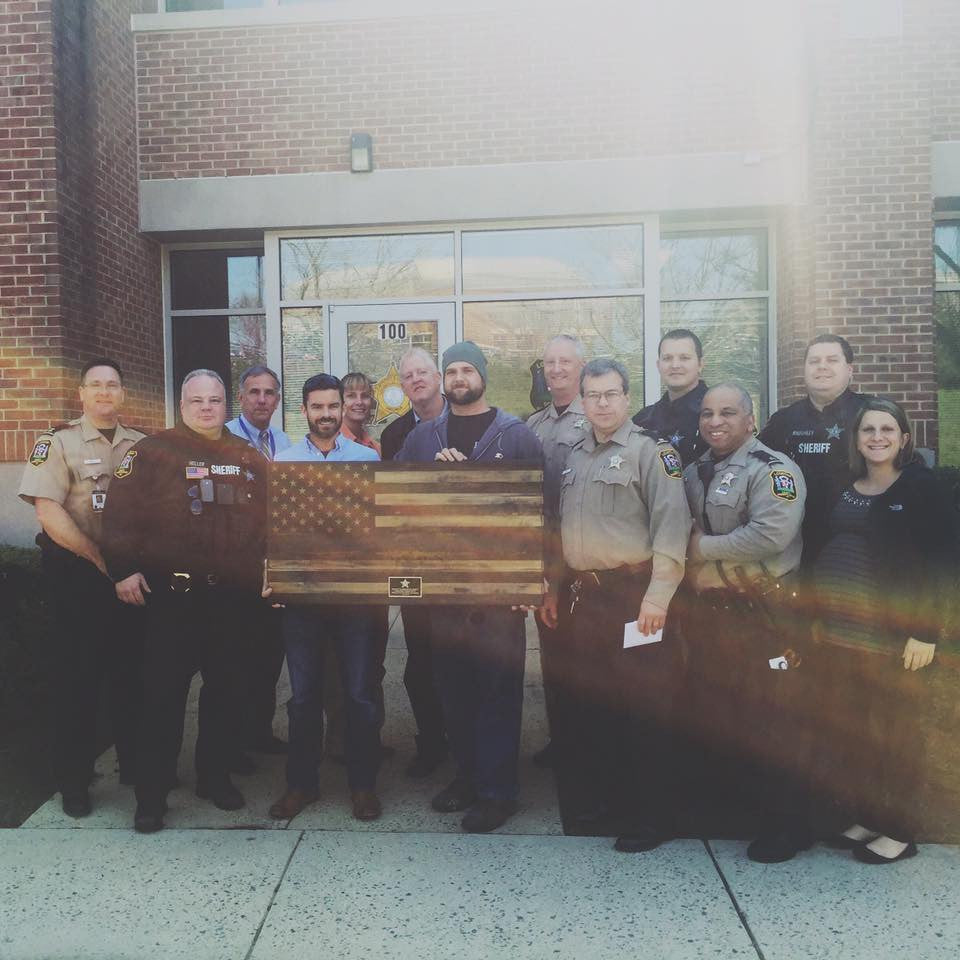 LCSD - First Responders - Operation Thank You - FOV - Thin Blue Line Wooden Flags