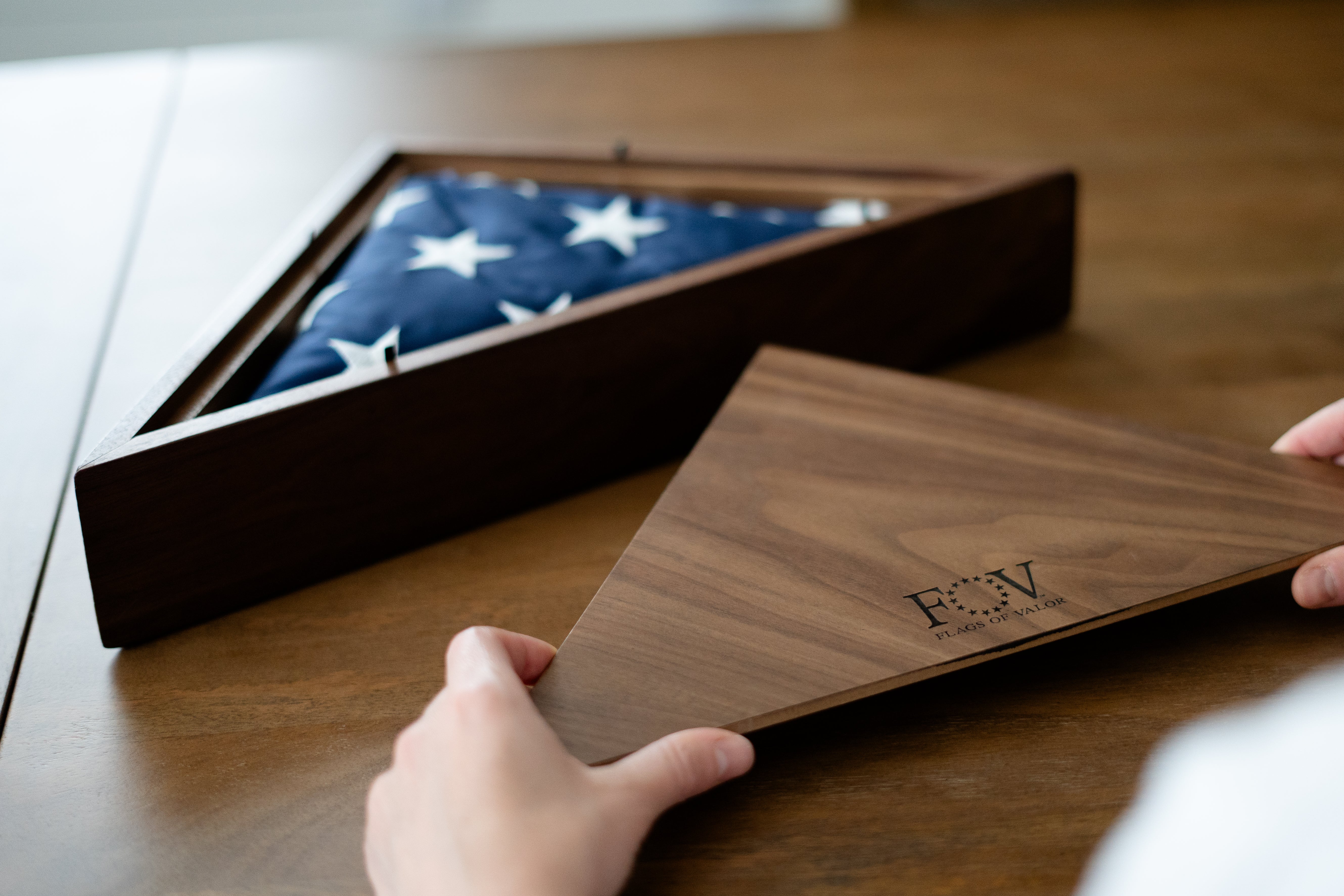 Walnut American-Made Flag Case