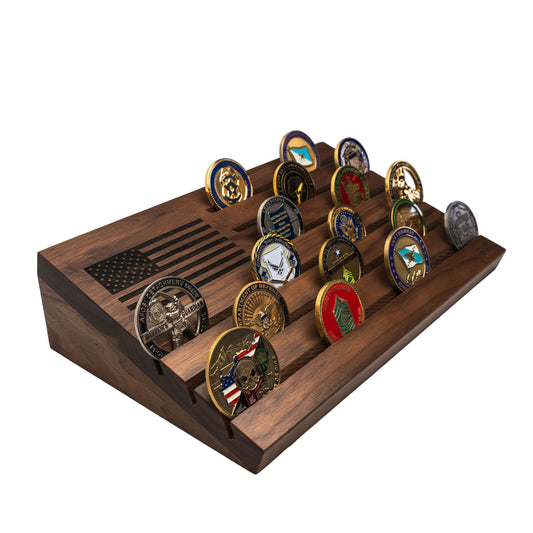 Wooden Desktop Challenge Coin Holder