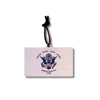 Coast Guard Flag Wooden Christmas Ornament