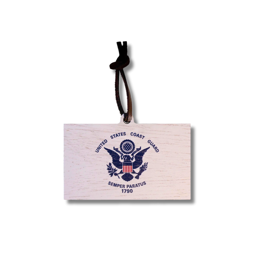 Coast Guard Flag Wooden Christmas Ornament