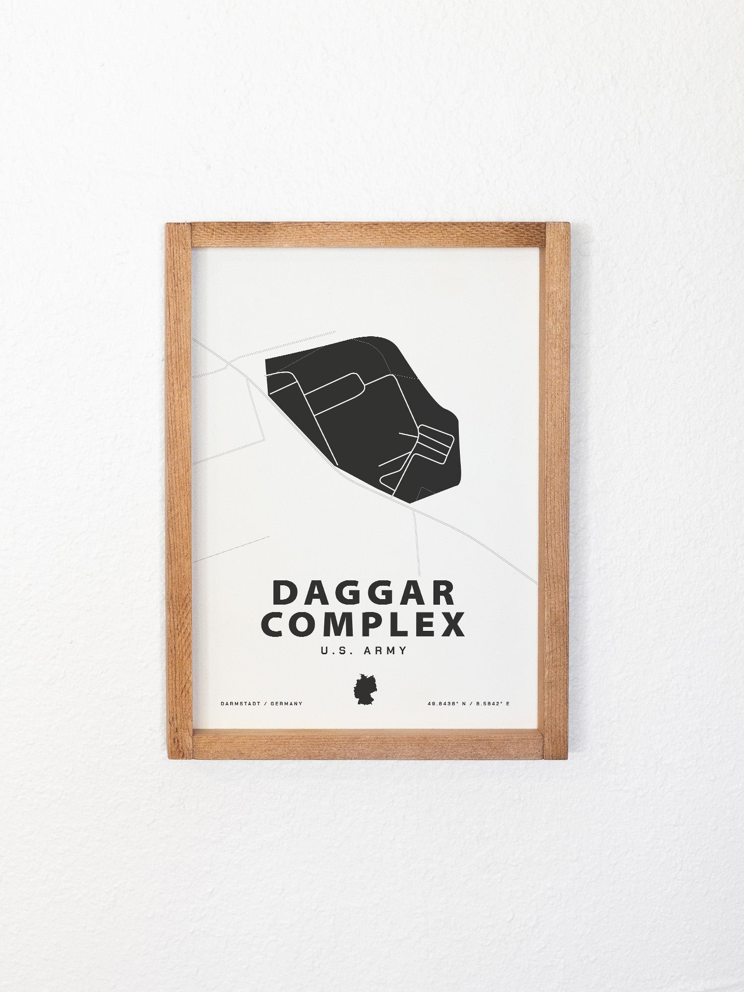 daggar complex army base map framed wall art
