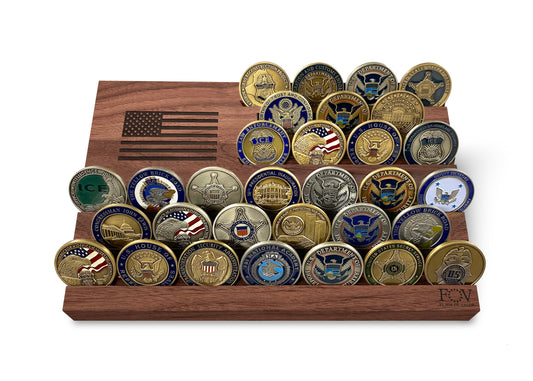 Wooden Desktop Challenge Coin Holder