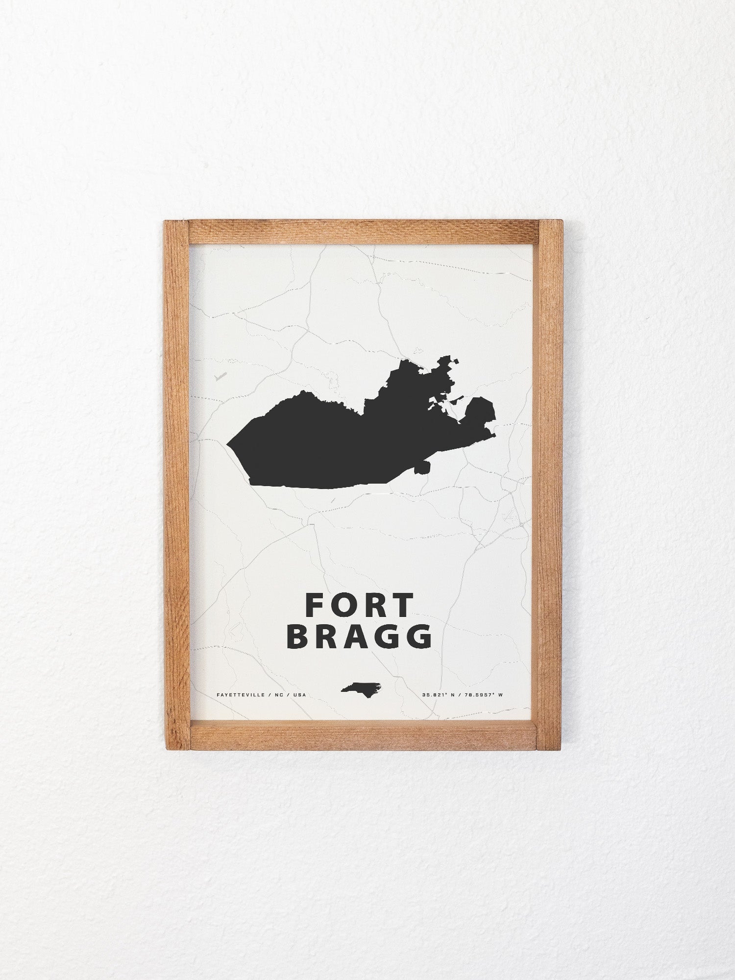 fort bragg army base map framed wall art