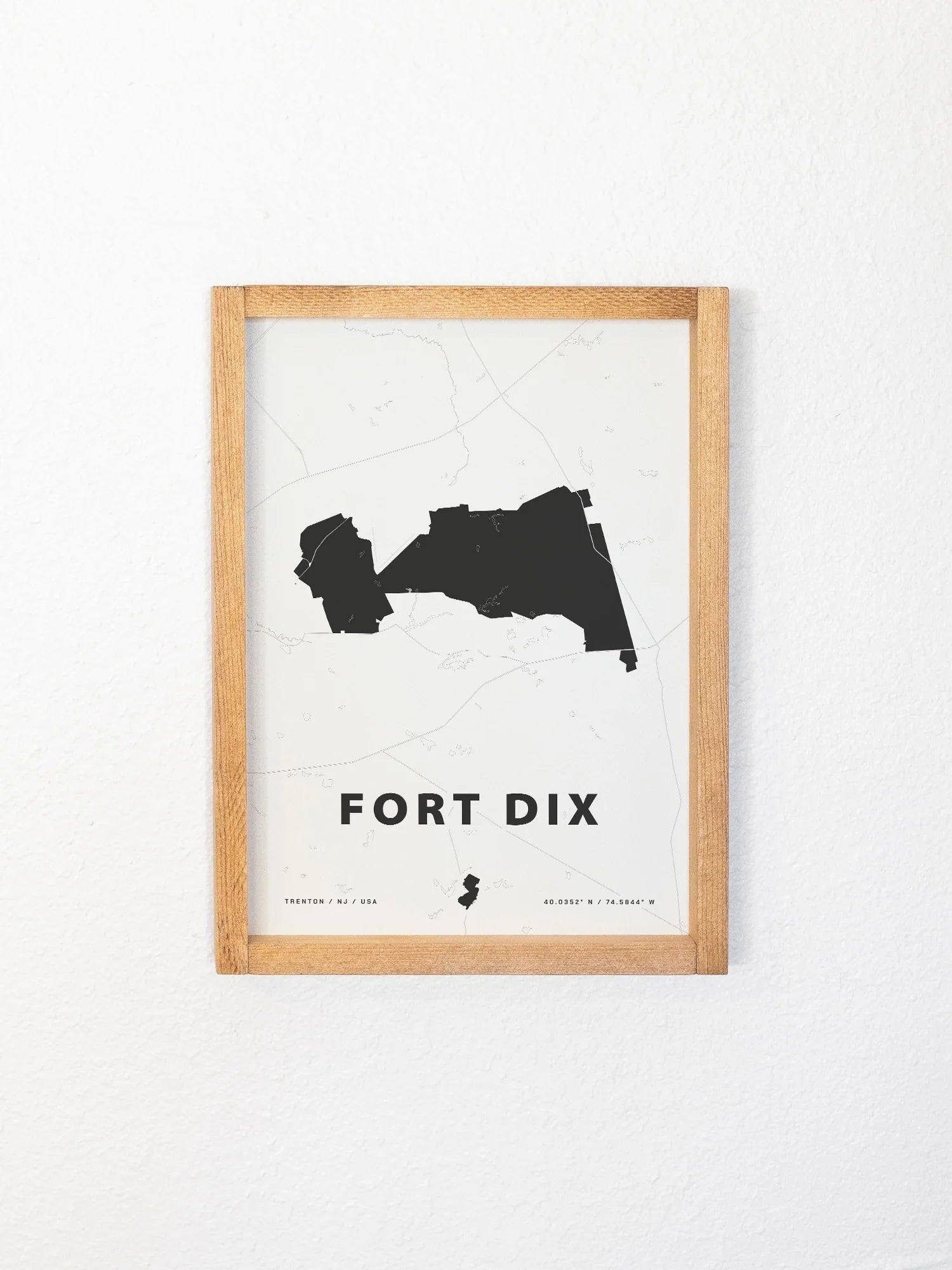 fort dix army base map framed wall art