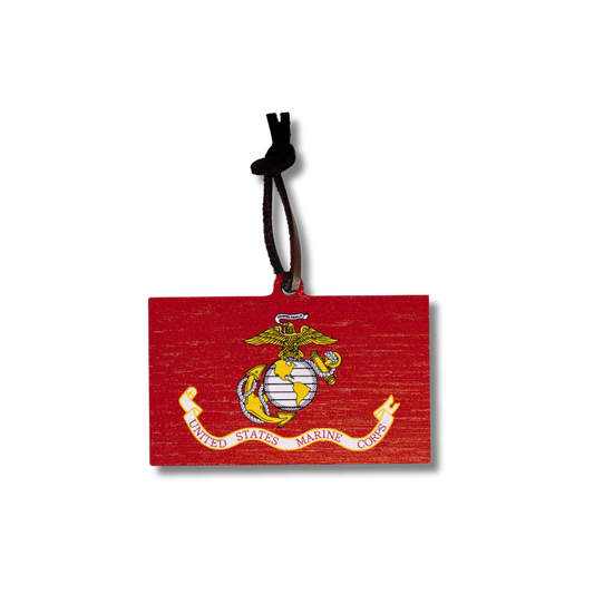 Marine Corps Flag Wooden Christmas Ornament