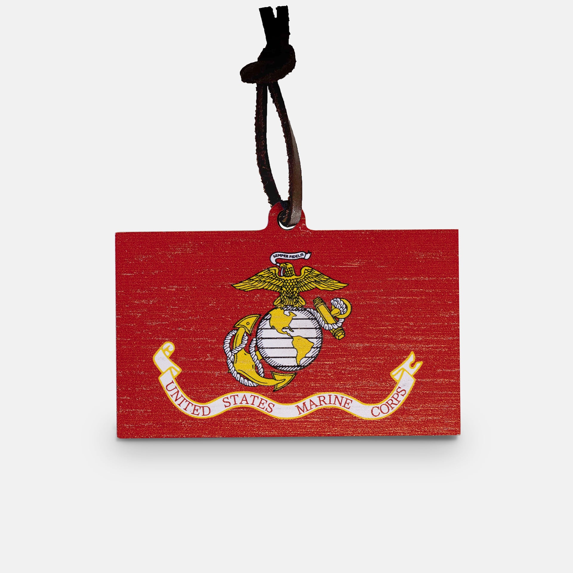 Marine Corps Flag Wooden Christmas Ornament