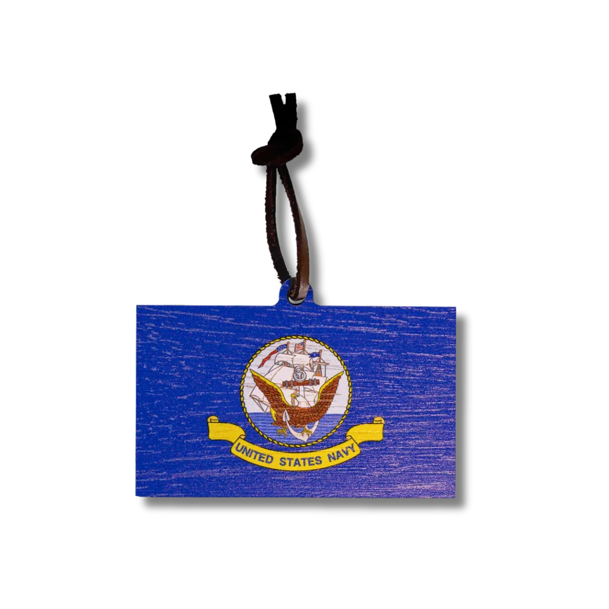 Navy Flag Wooden Christmas Ornament
