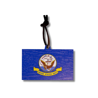Navy Flag Wooden Christmas Ornament