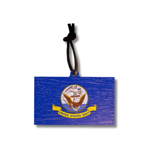 Navy Flag Wooden Christmas Ornament