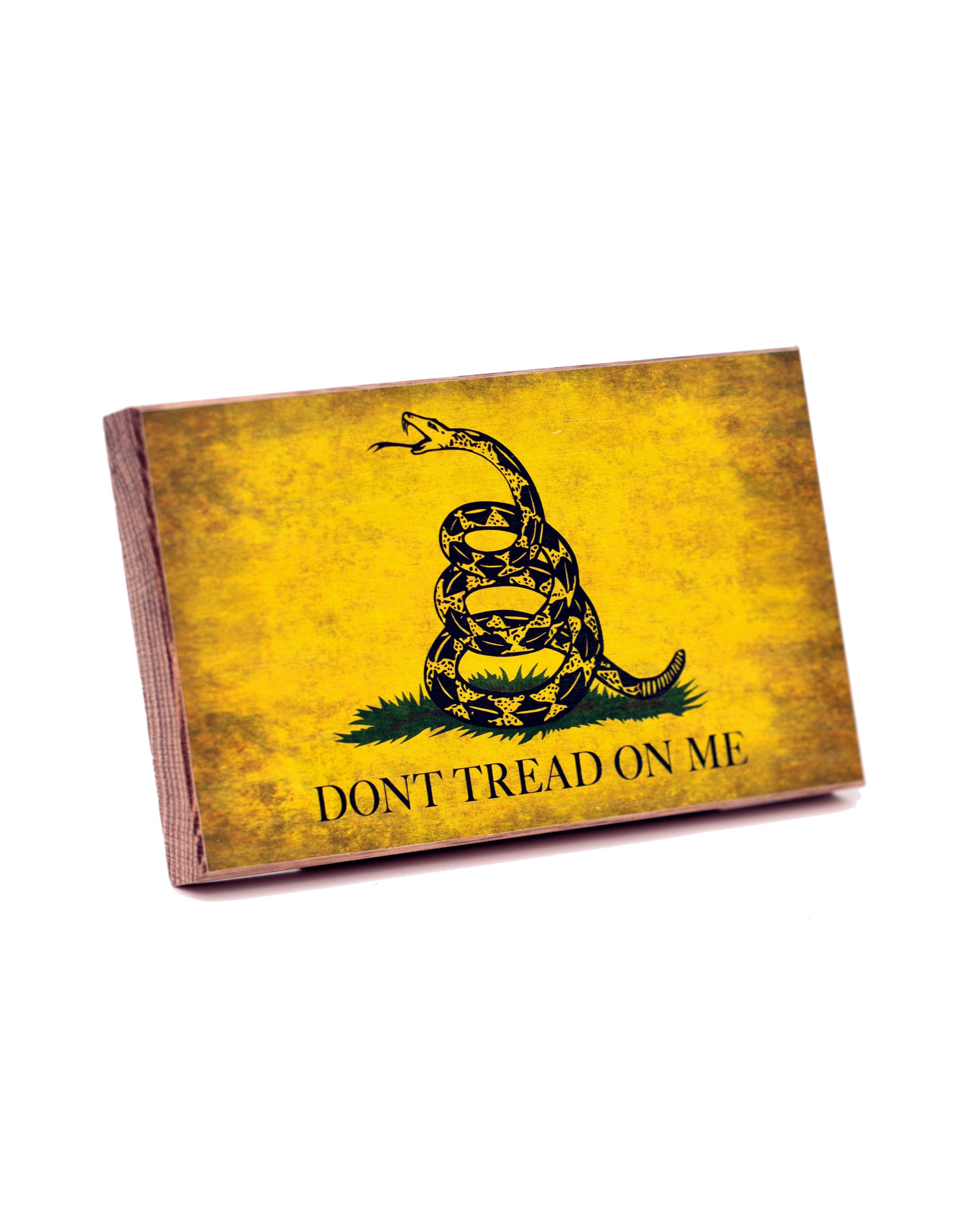 Service Branch Desk Flag featuring Gadsden insignia on a yellow background.