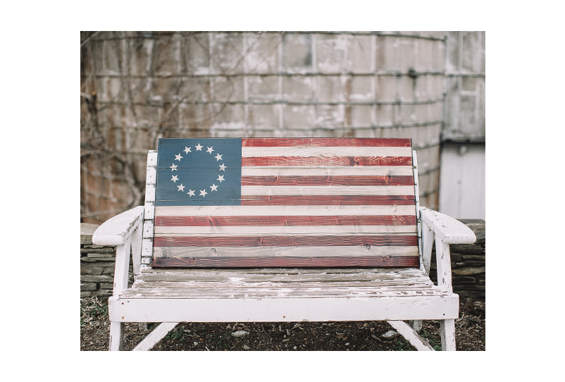 Midway (M) Wooden American Flag