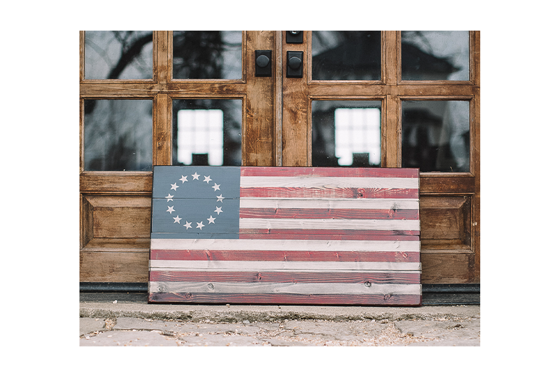 Midway (M) Wooden American Flag