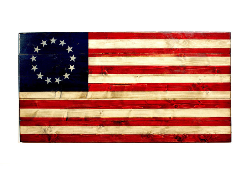 Iwo Jima (L) Wooden American Flag
