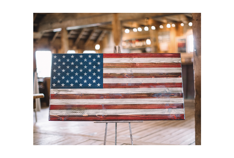 Welcome Home (M) Wooden American Flag