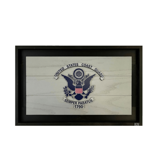 Coast Guard Wooden Flag