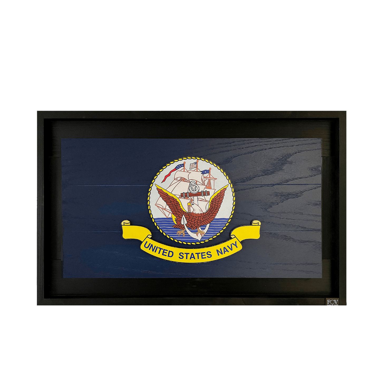 Navy Wooden Flag
