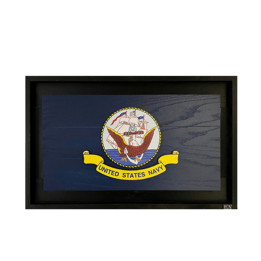 Navy Wooden Flag