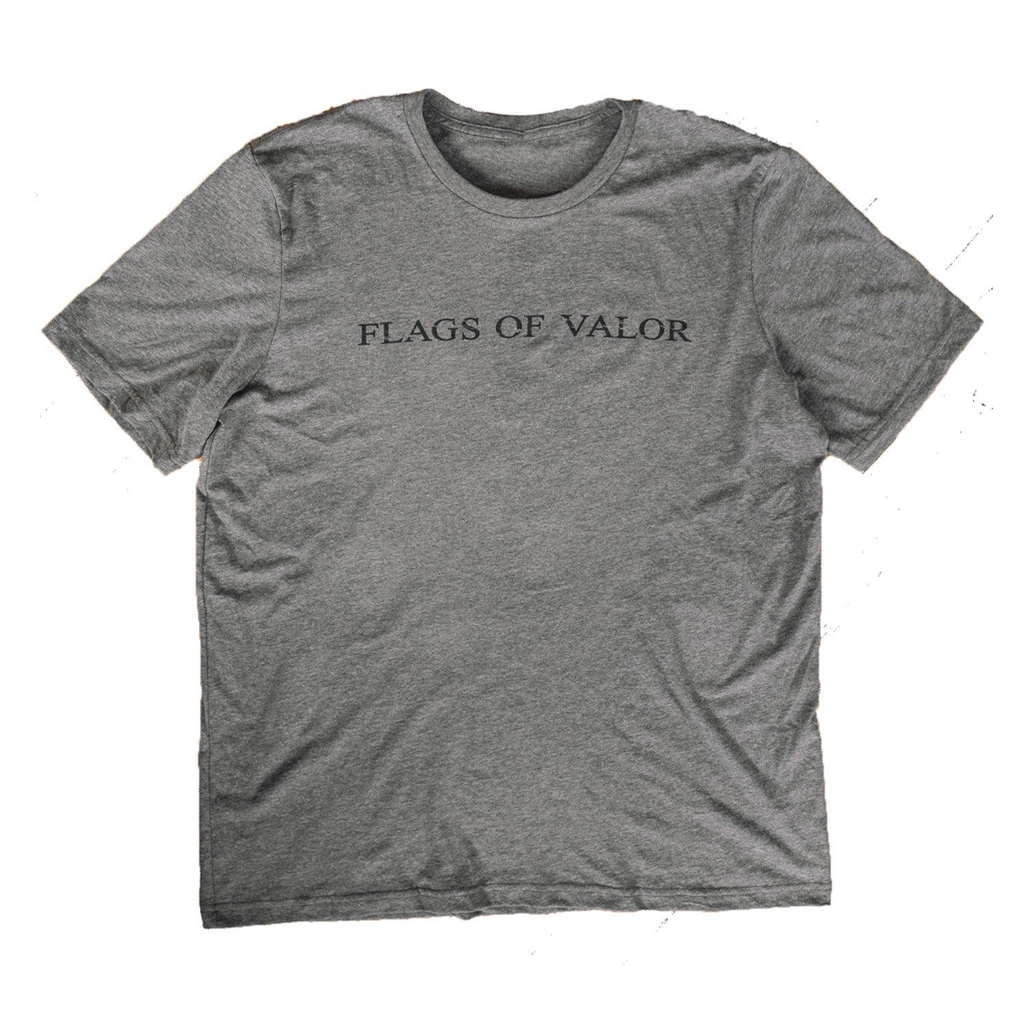 Flags of Valor - Gray Men's FOV Shirt - Made in the USA - Front