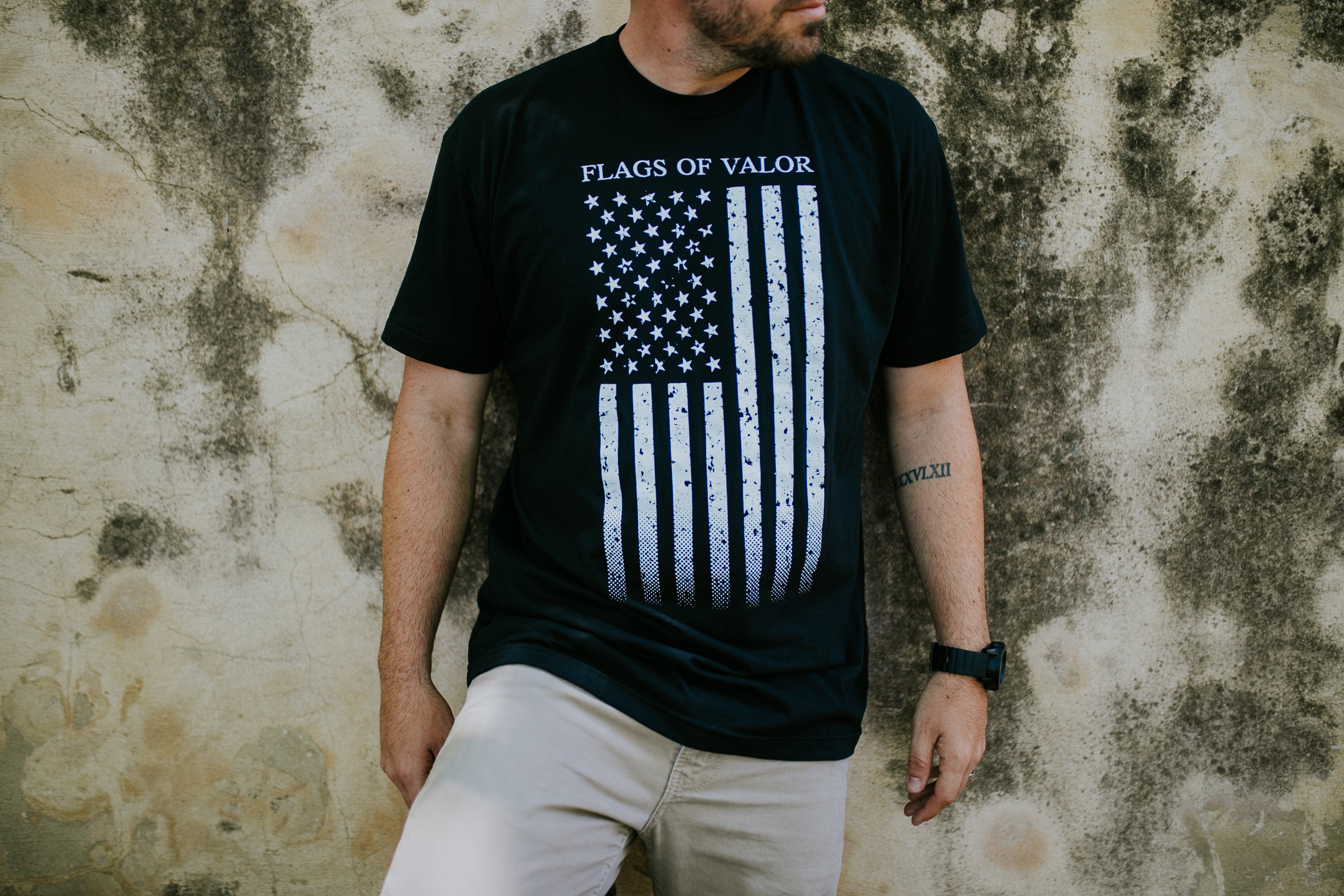 American Flag Shirt - Black Mens Shirt - Patriotic Flag Merch